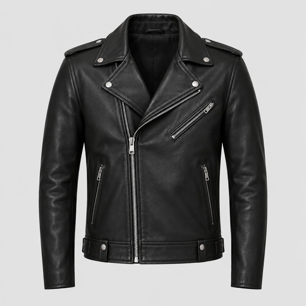 Campera de Cuero Negra Clásica