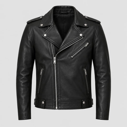 Campera de Cuero Negra Clásica