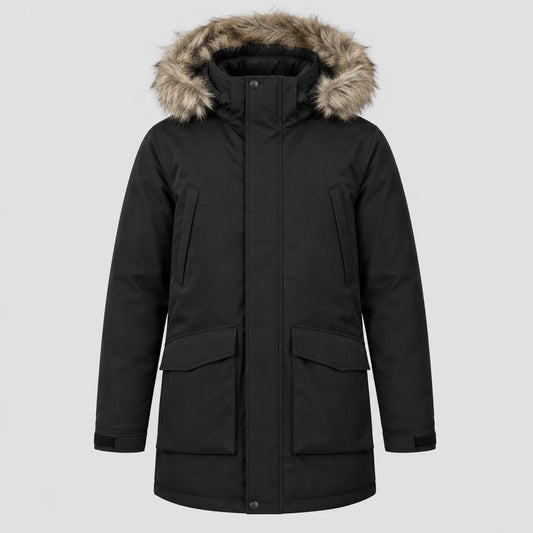 Parka Negra con Capucha